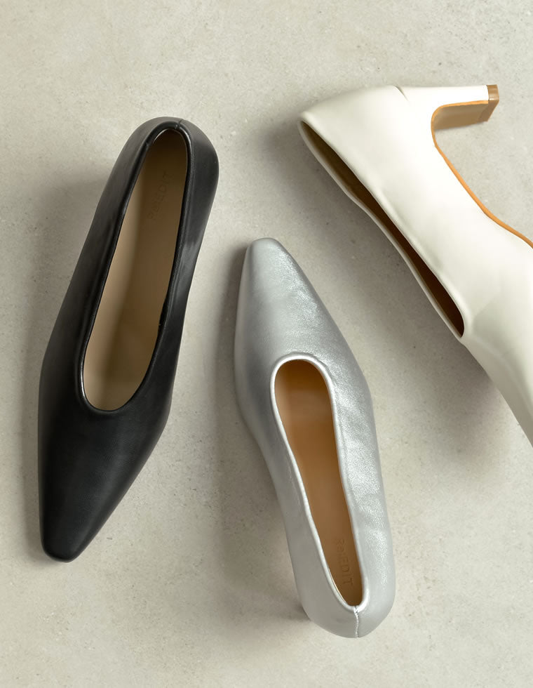 Uカットポインテッドトゥデザインパンプス - シューズ通販 | 人気