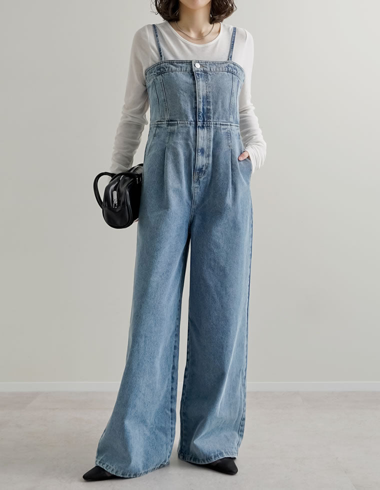 コットンデニムベアオールインワン - オールインワン通販 | 人気