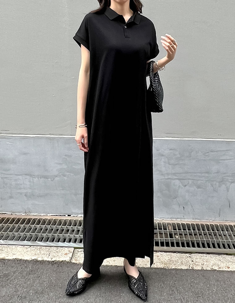 フレンチスリーブポロマキシワンピース - ワンピース通販 | 人気