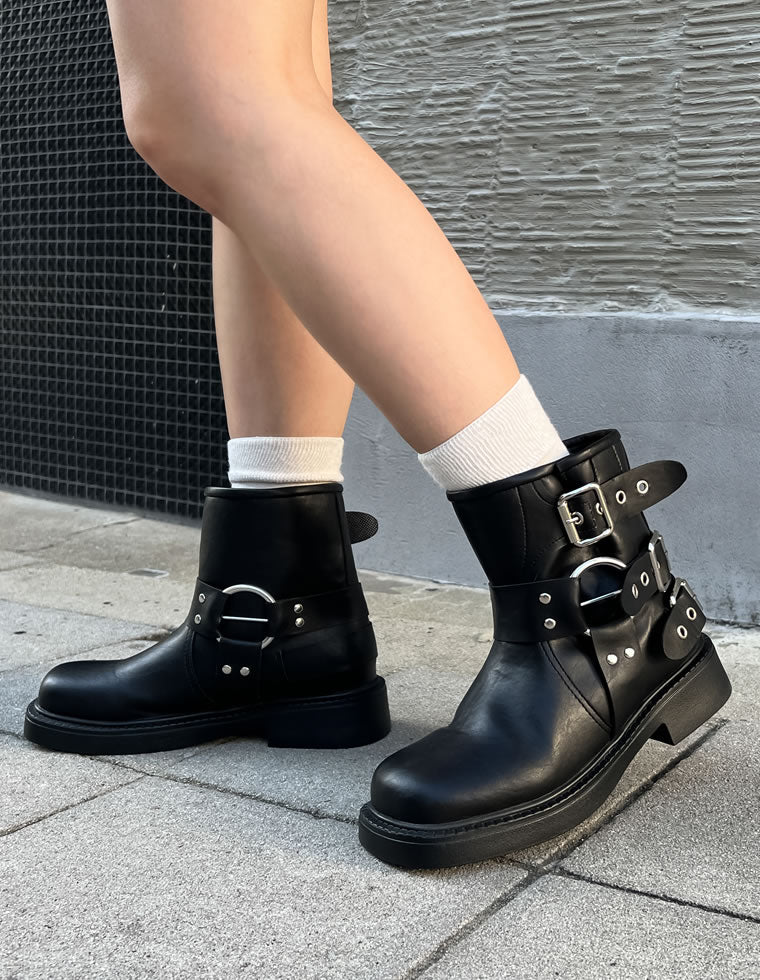 バックルデザインミドルエンジニアブーツ - シューズ通販 | 人気