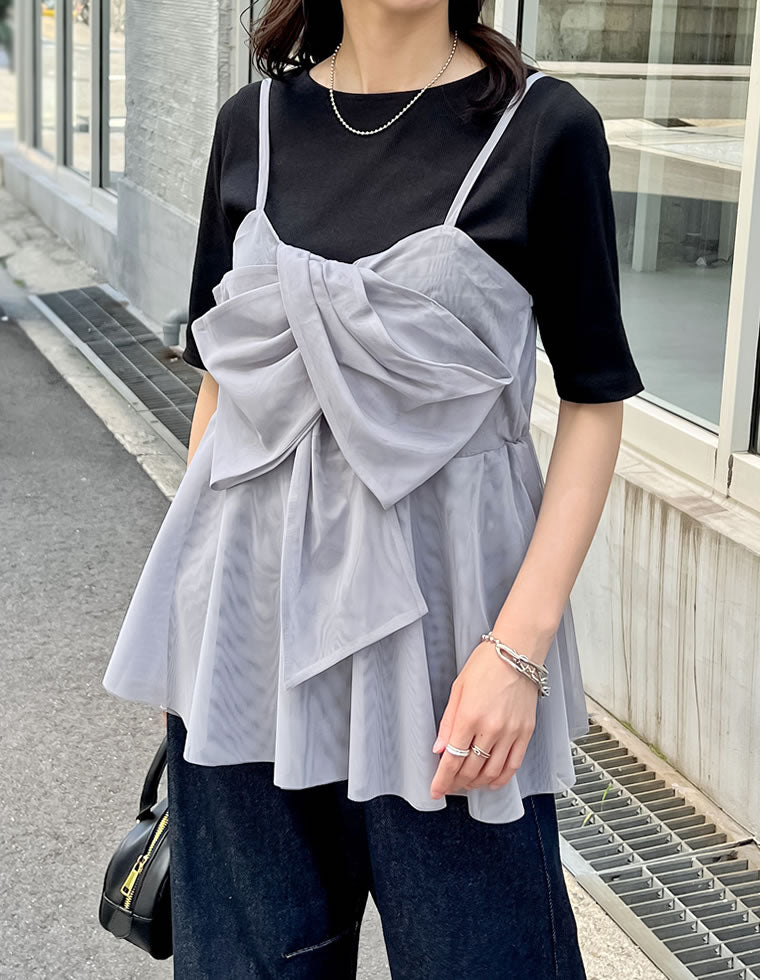 チュールノットデザインキャミビスチェ - トップス通販 | 人気