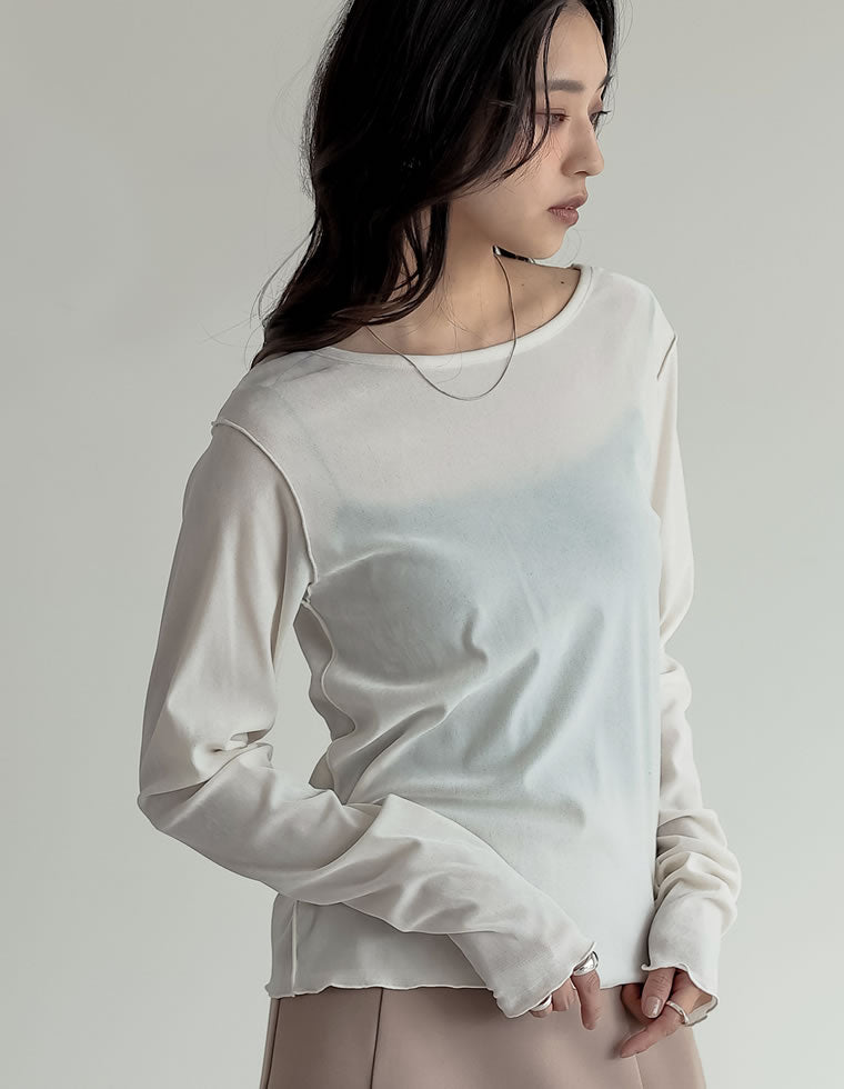 シアーベロアバックベルト長袖トップス - トップス通販 | 人気