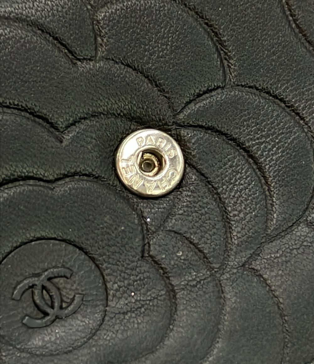 CHANEL 二つ折り財布 シルバー金具 カメリア レディース シャネル
