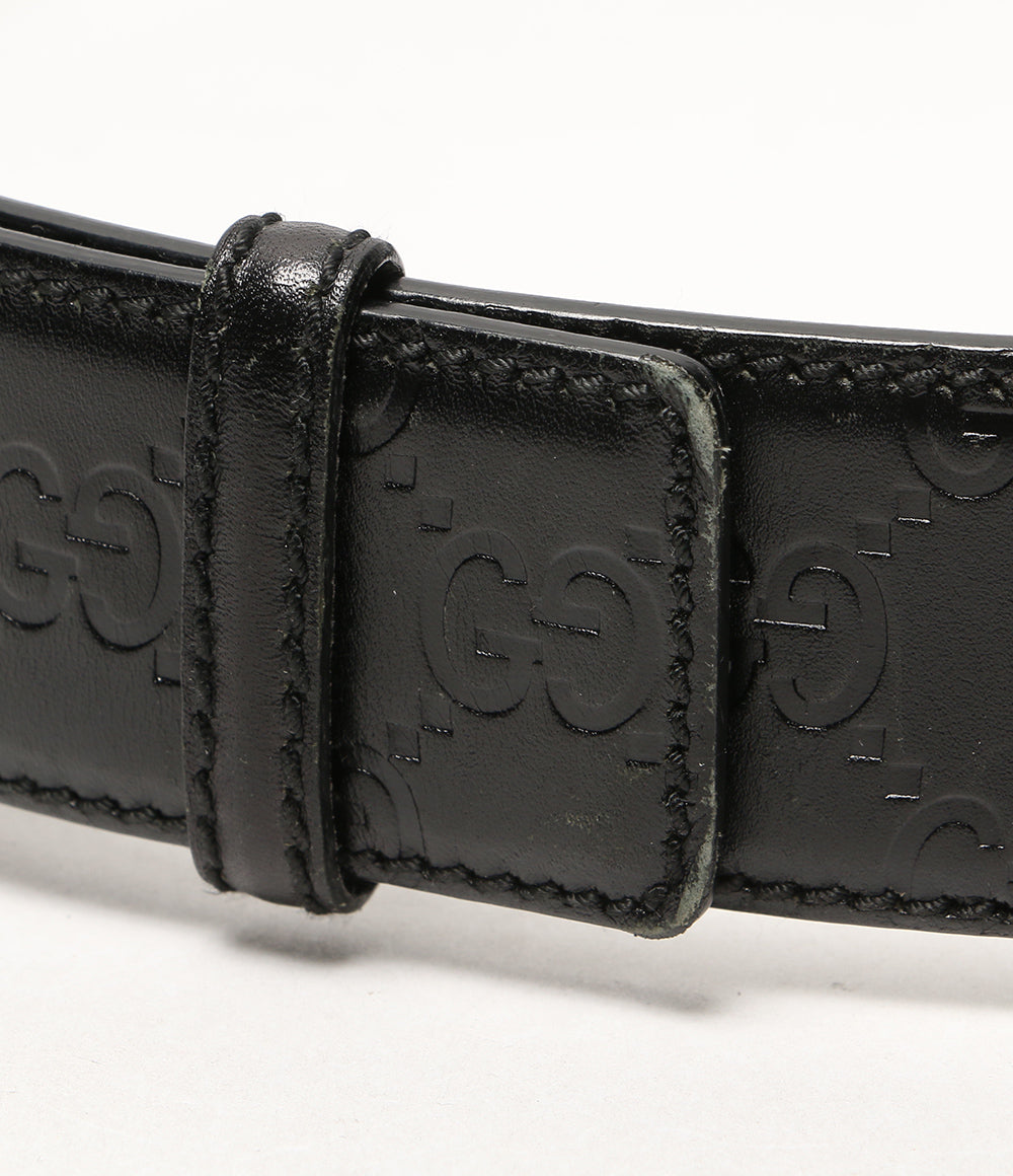 GUCCI インターロッキング レザーベルト 114984 レディース SIZE 34