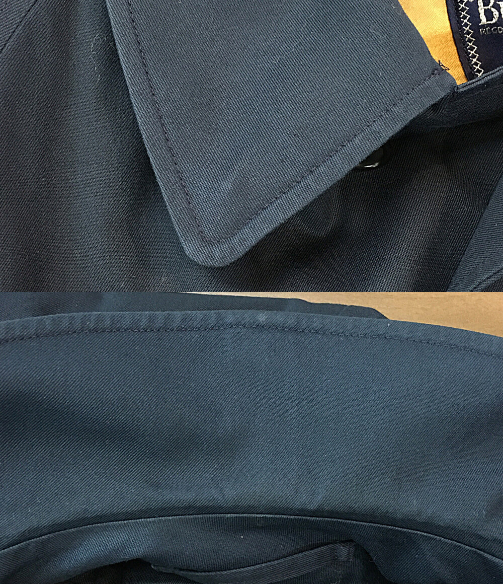 Burberrys ステンカラーコート 裏地チェック ネイビー メンズ SIZE