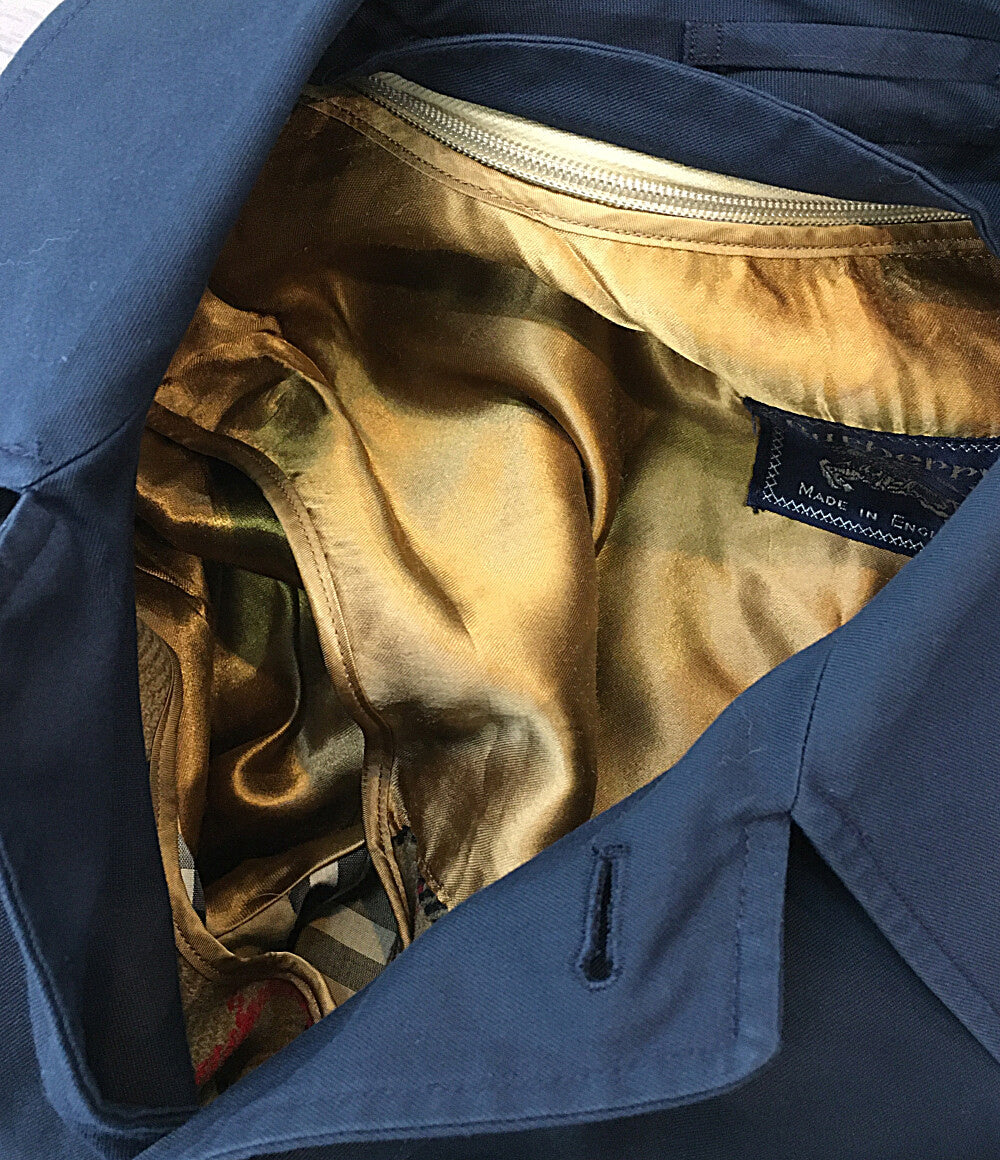 Burberrys ステンカラーコート 裏地チェック ネイビー メンズ SIZE