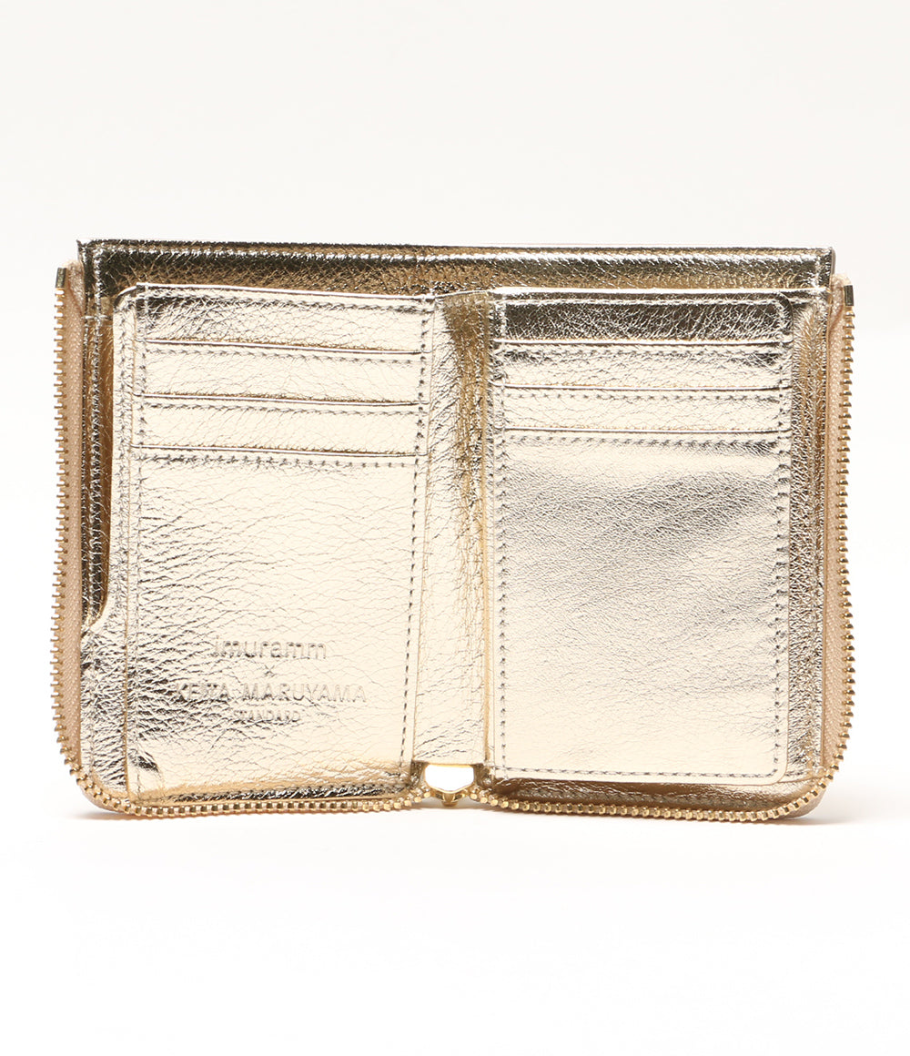 美品 KEITAMARUYAMA×imuramm イムラム 二つ折り財布 パンダ刺繍ミニ