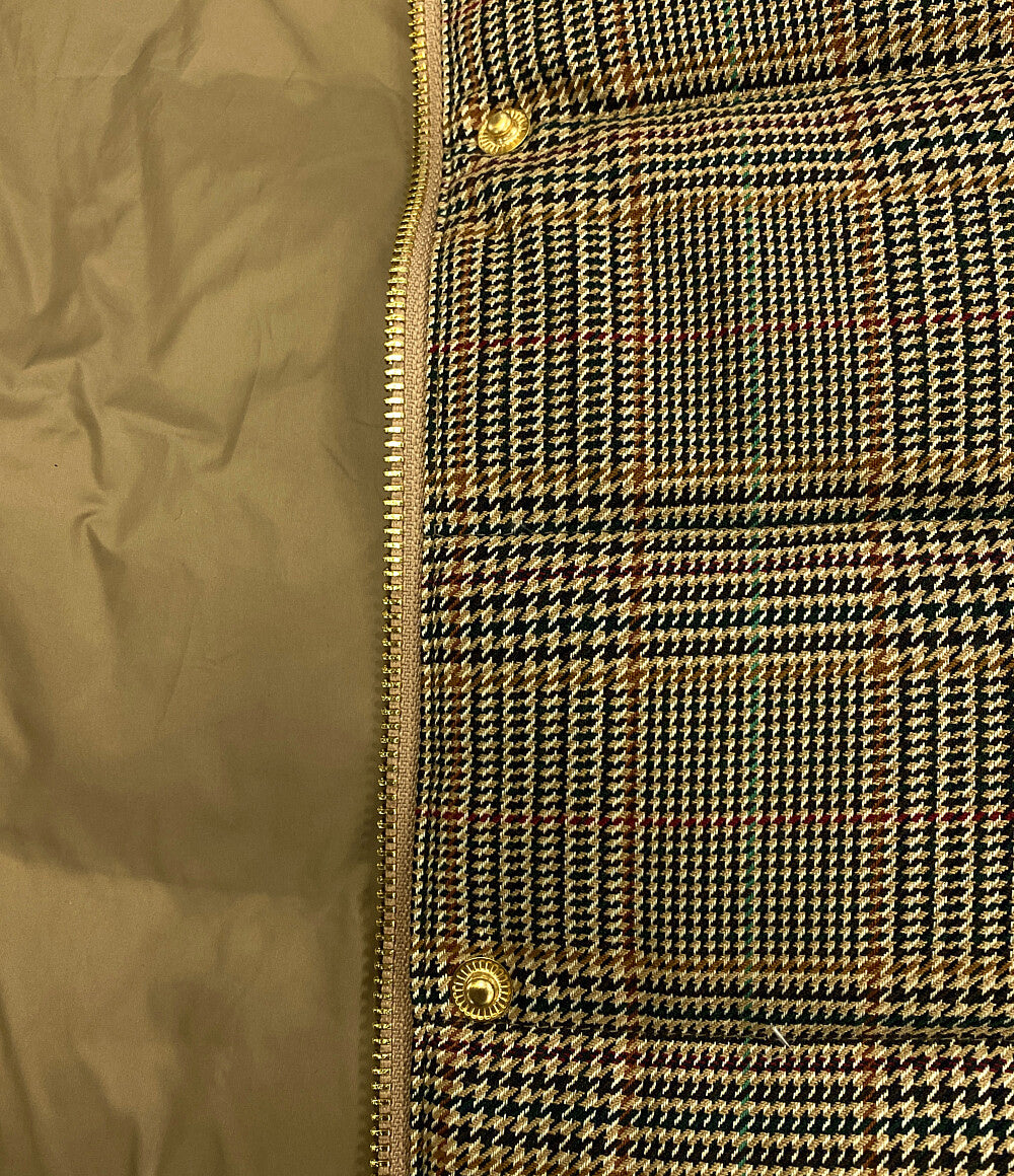 美品 RALPH LAUREN ダウンベスト グレンチェック ブラウン レディース