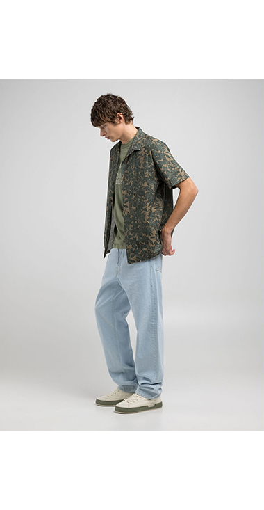 コットンポプリン ボタニカルアロハシャツ（セットアップモデル