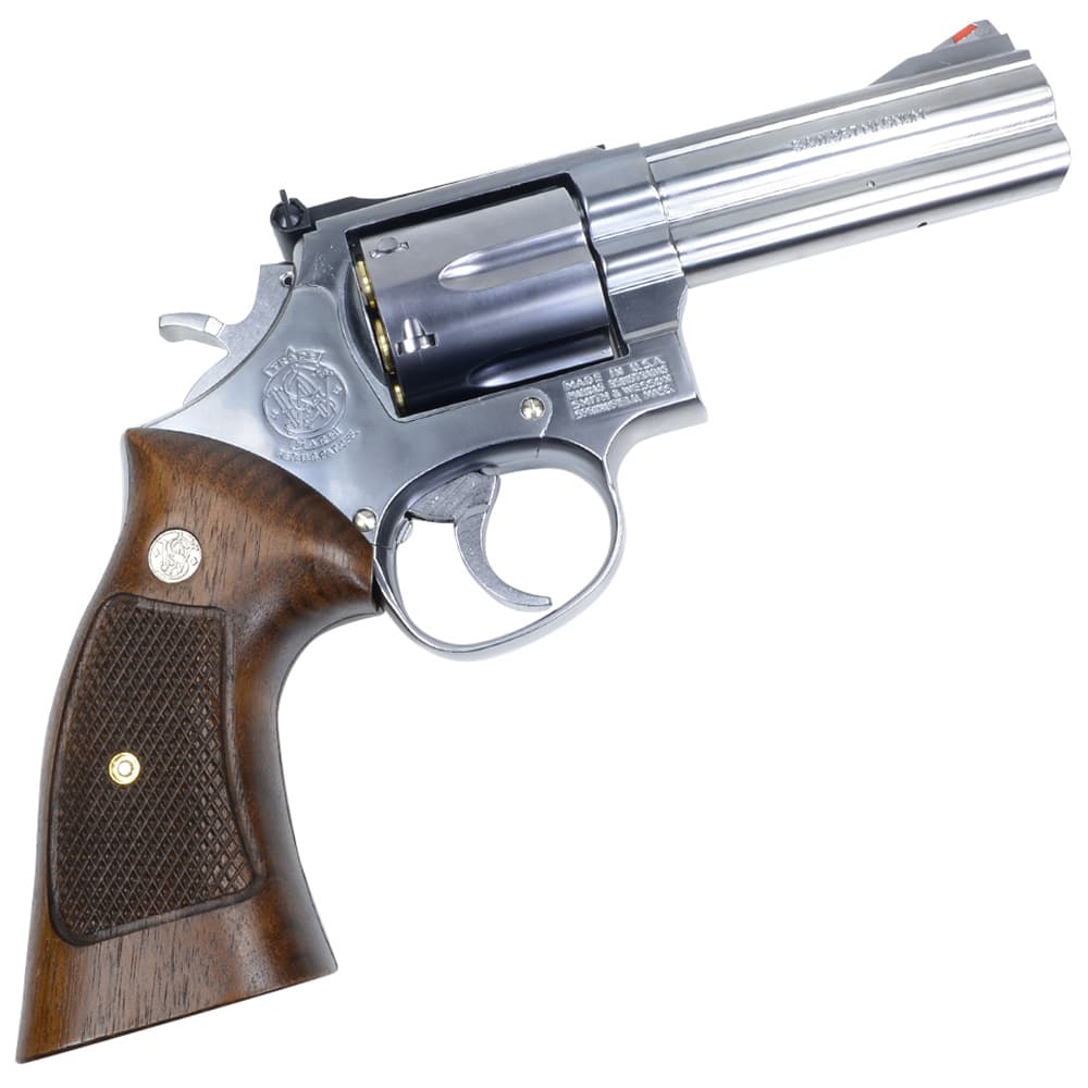 マルシン 発火式モデルガン S&W M686 4インチ 完成品 シルバーABS 木製