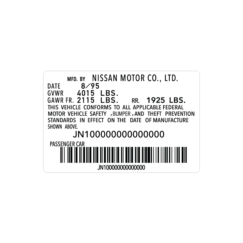 Z32 DOOR JAM VIN LABEL | RestoMod 忍者