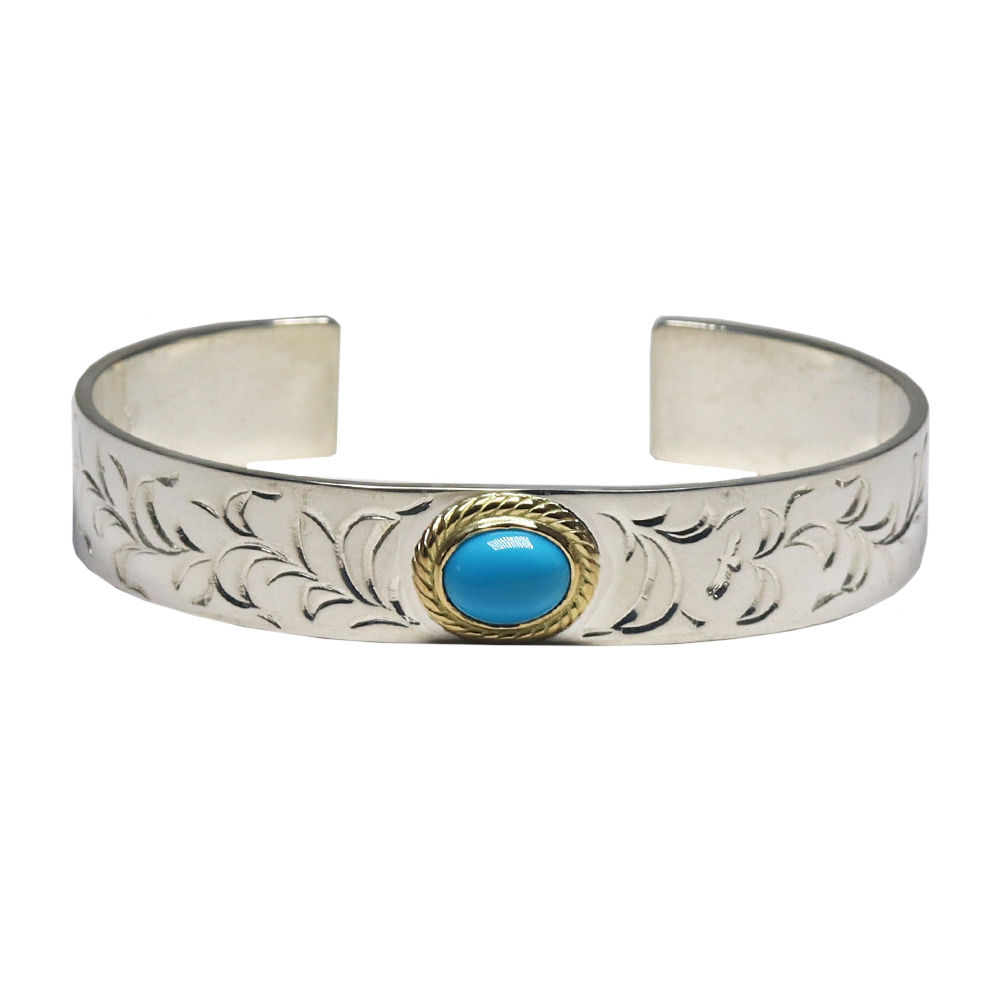 TADY&KING[ORDER ITEM]アラベスク平打ちバングル金縄ターコイズ 特注