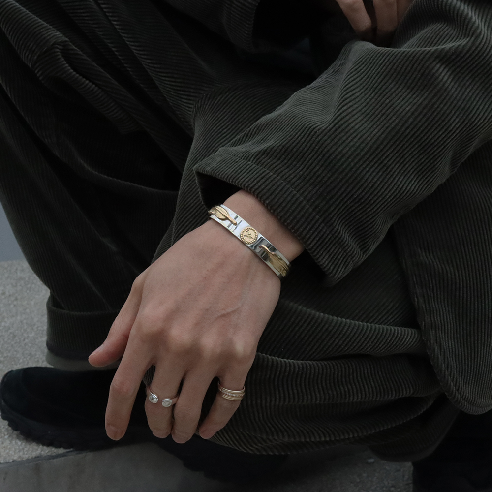 TADY&KING[ORDER ITEM]平打ちバングルK18イーグル&ダブルK18Sフェザー