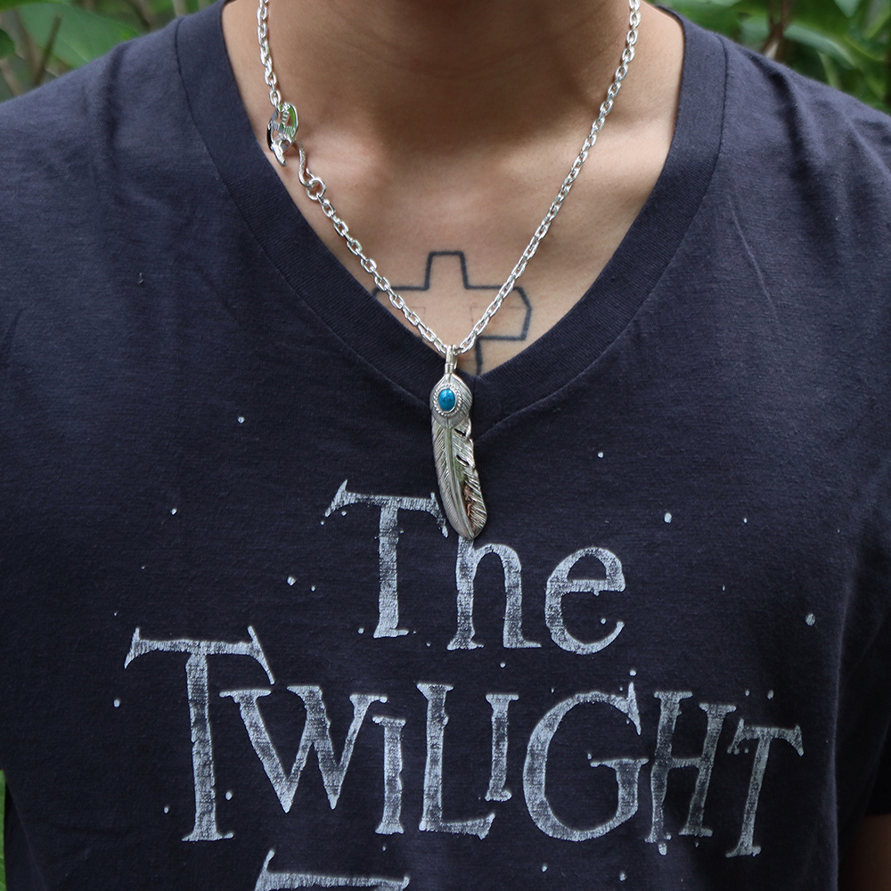 TADY&KING[ORDER ITEM]特大ハートSVフェザー銀縄スパイダーターコイズ