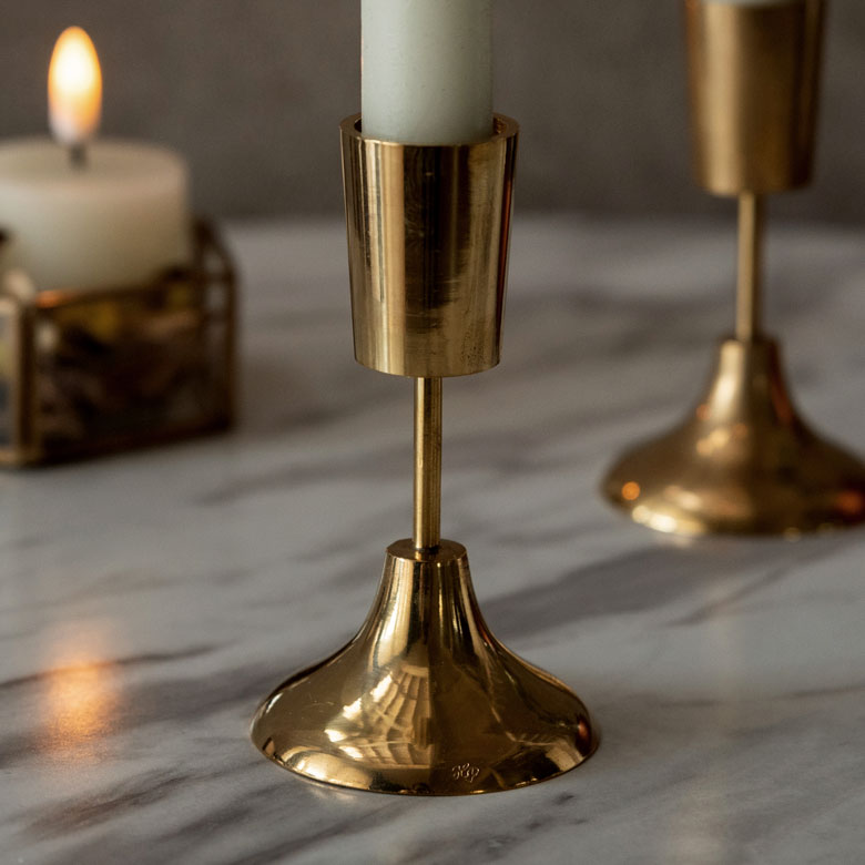 キャンドルホルダー キャンドルスタンド 高さ 6cm 直径 2cm 真鍮