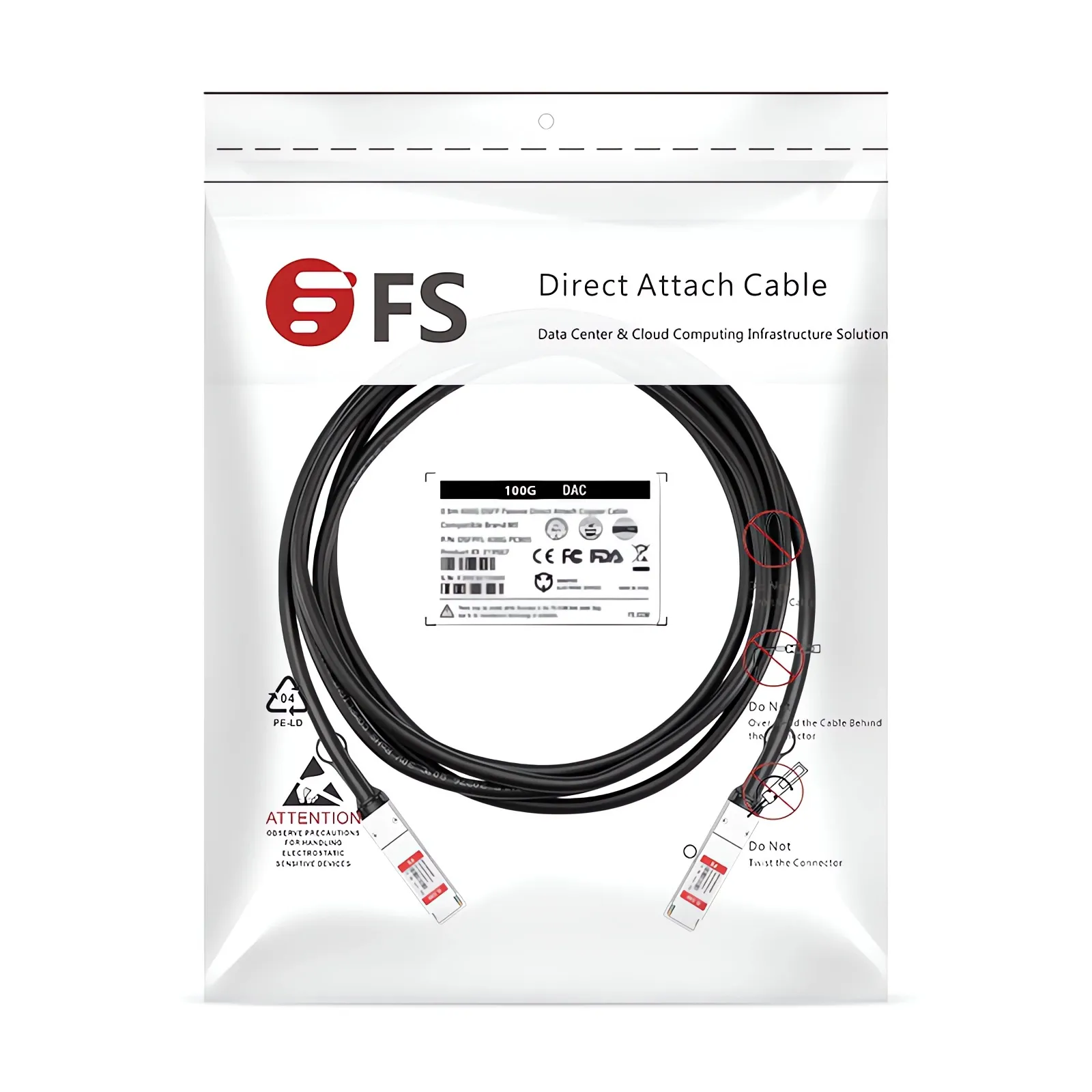 NVIDIA/Mellanox MCP1600-C001 100G QSFP28 Passive DAC Cable - FS.com