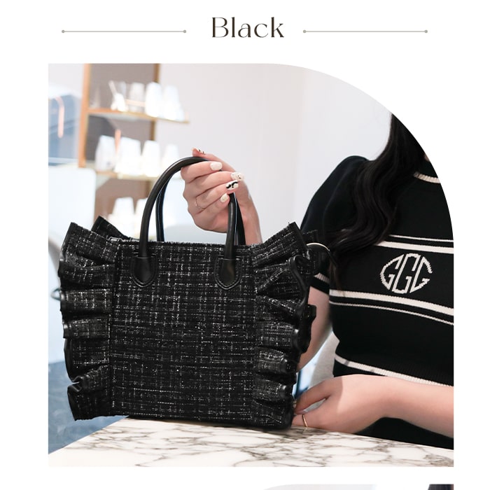 tweed mini bag / black – riridear