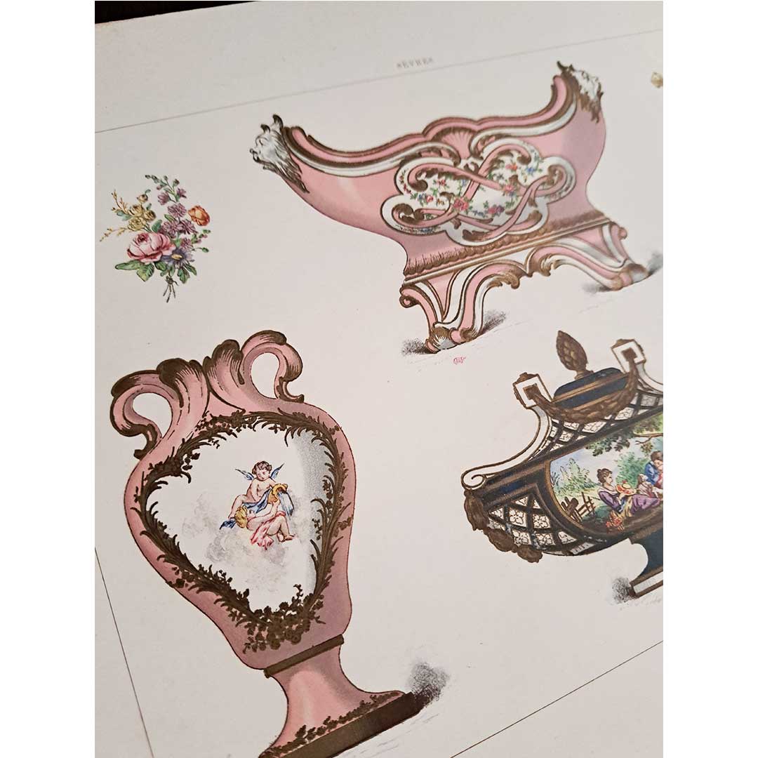 セーブルの軟質磁器「ルイ15世の番号がふられたプランターと花瓶」