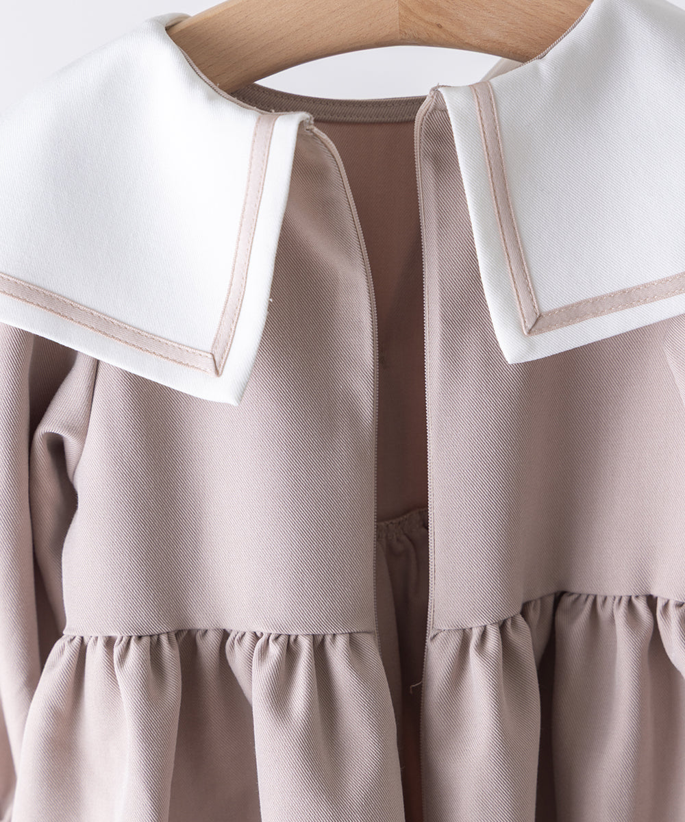 配色セーラーカラーリボンセレモニーワンピース