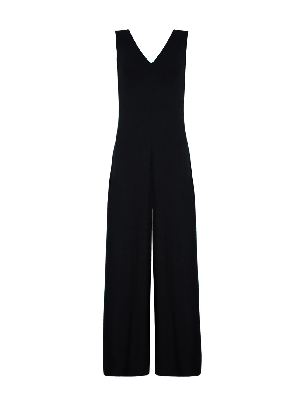 Black Jersey V Neck Jumpsuit – Ro&Zo