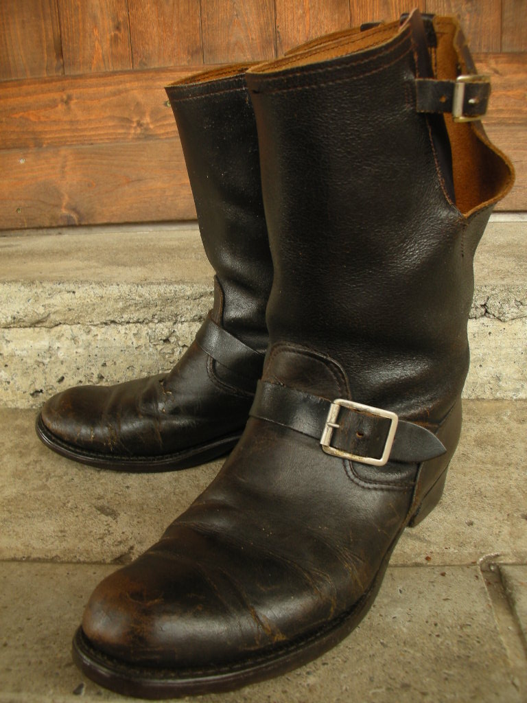 1960'S〜 UNKNOWN NON STEEL TOE ENGINEER BOOTS SZ/10~10H - ROCK-A