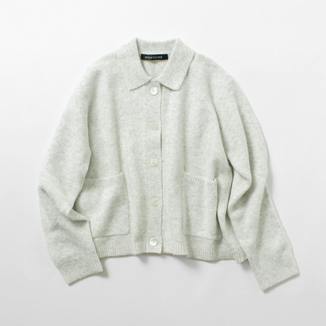 mizuiro ind（ミズイロインド） 襟付き ショートカーディガン / ニット