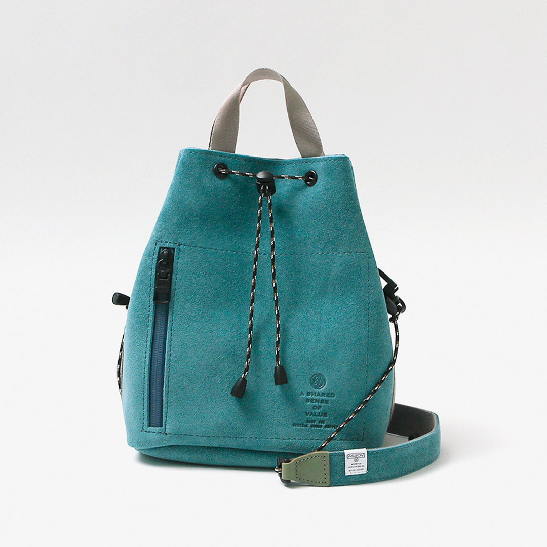 AS2OV（アッソブ） 撥水スエード ドローストリング バッグ / メンズ