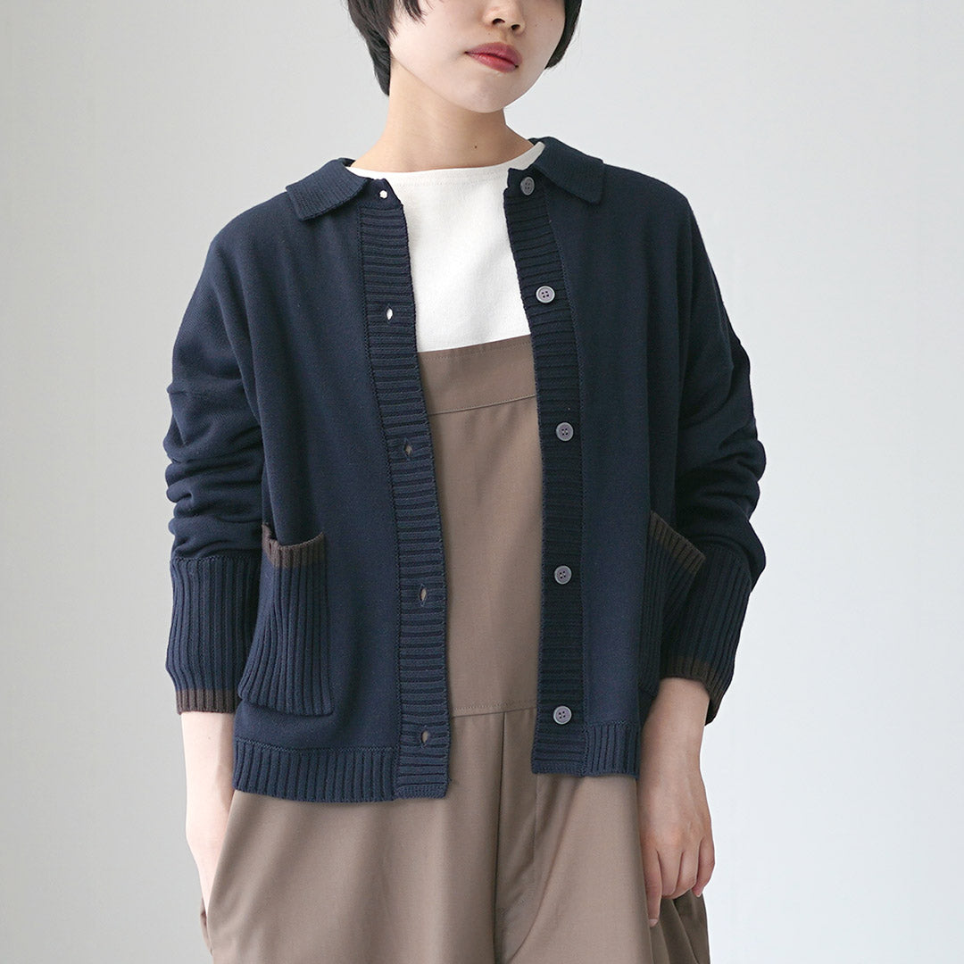 MAO MADE（マオメイド） アクリルコットン 配色ライン ポロ