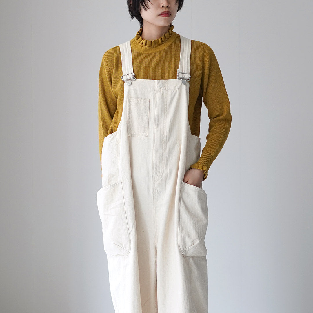 TUMUGU（ツムグ） キナリヘリンボンオックス 10ozデニム サロペット