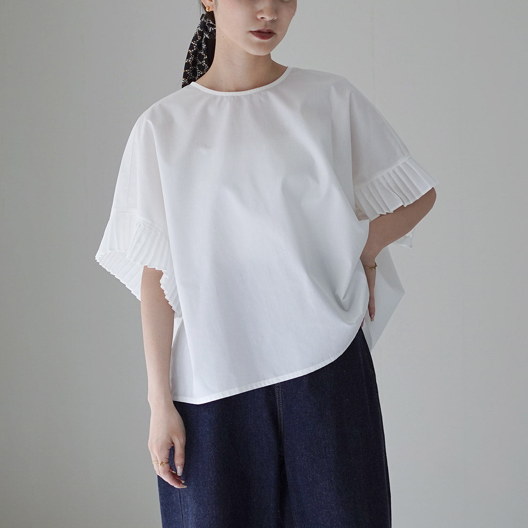 mizuiro ind（ミズイロインド） プリーツ スリーブ プルオーバー