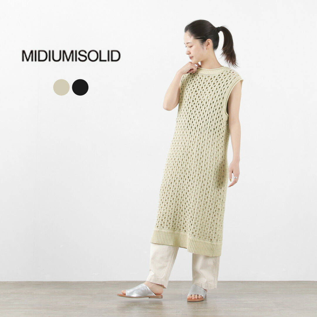 50％OFF】MIDIUMISOLID（ミディウミソリッド） メッシュ ノースリーブ