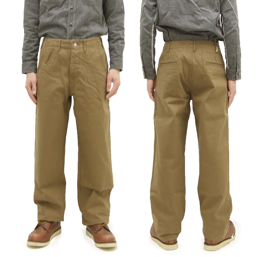 Samurai Jeans Trousers SJ48CP Men's Khaki Chinos Wide-Cut Relaxed