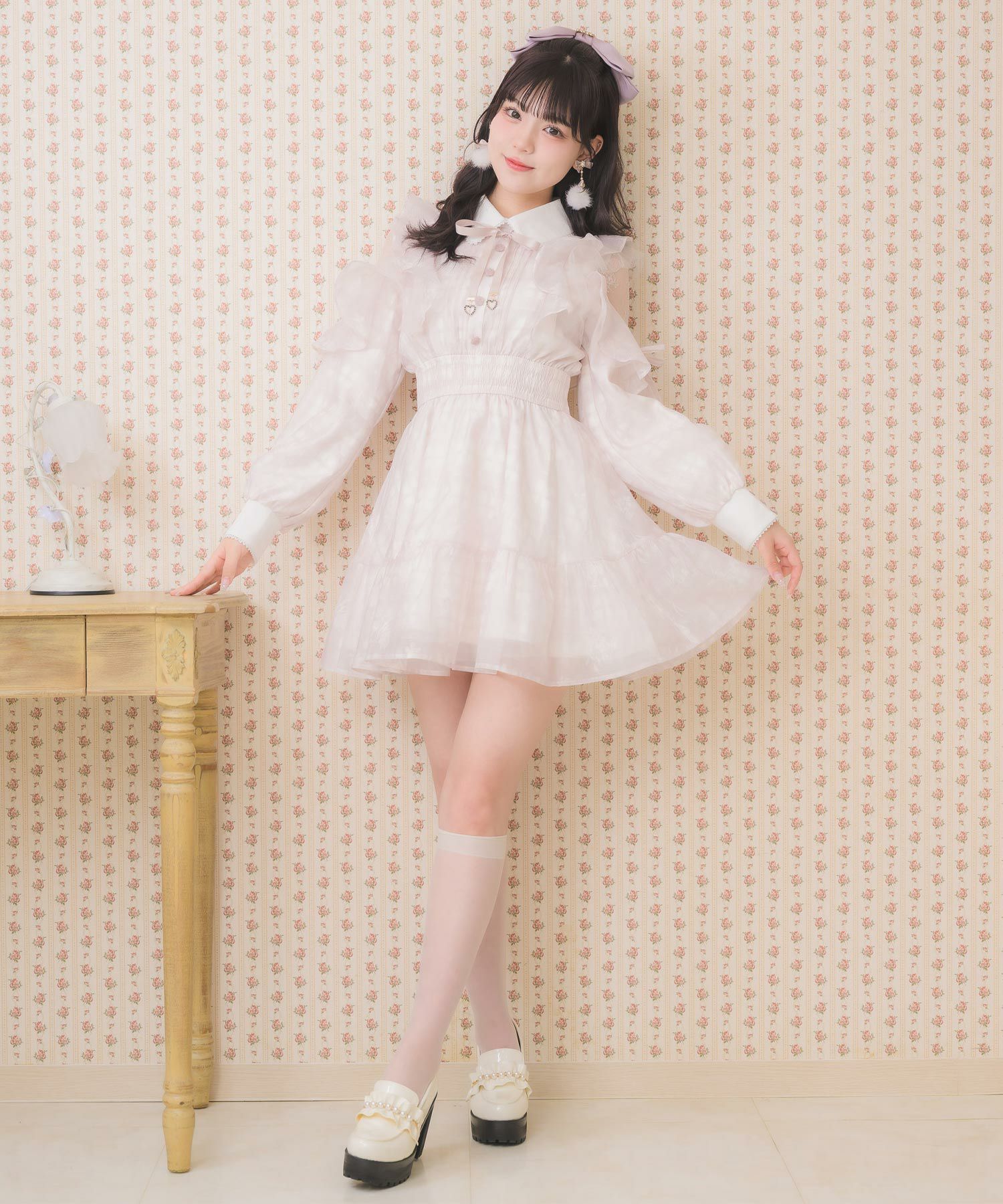 花柄チェックミニワンピース | Rlab store