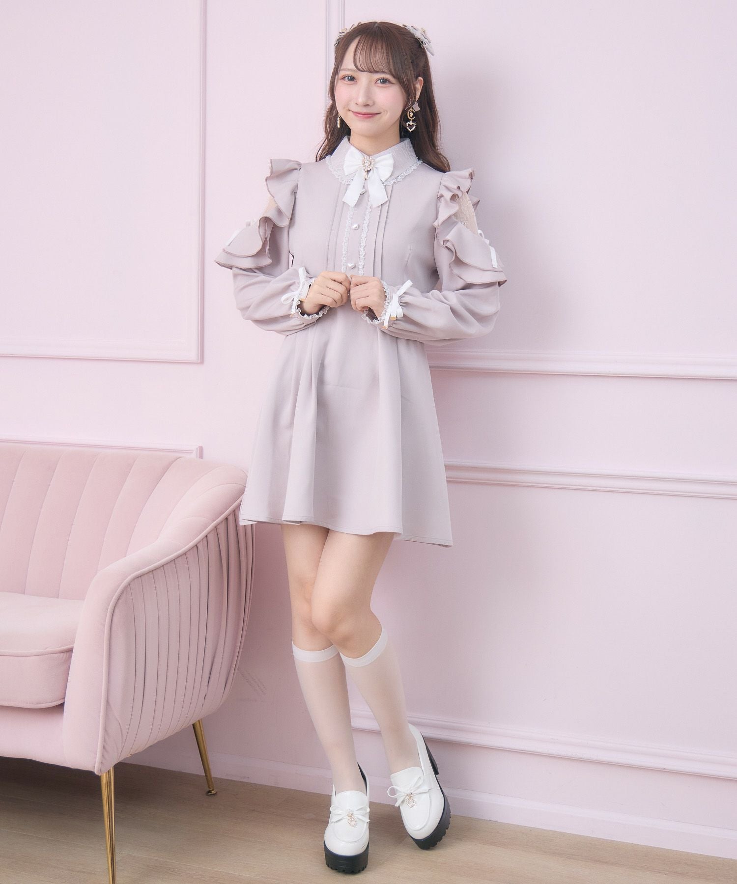 チュールエプロン付きメイドワンピース | Rlab store