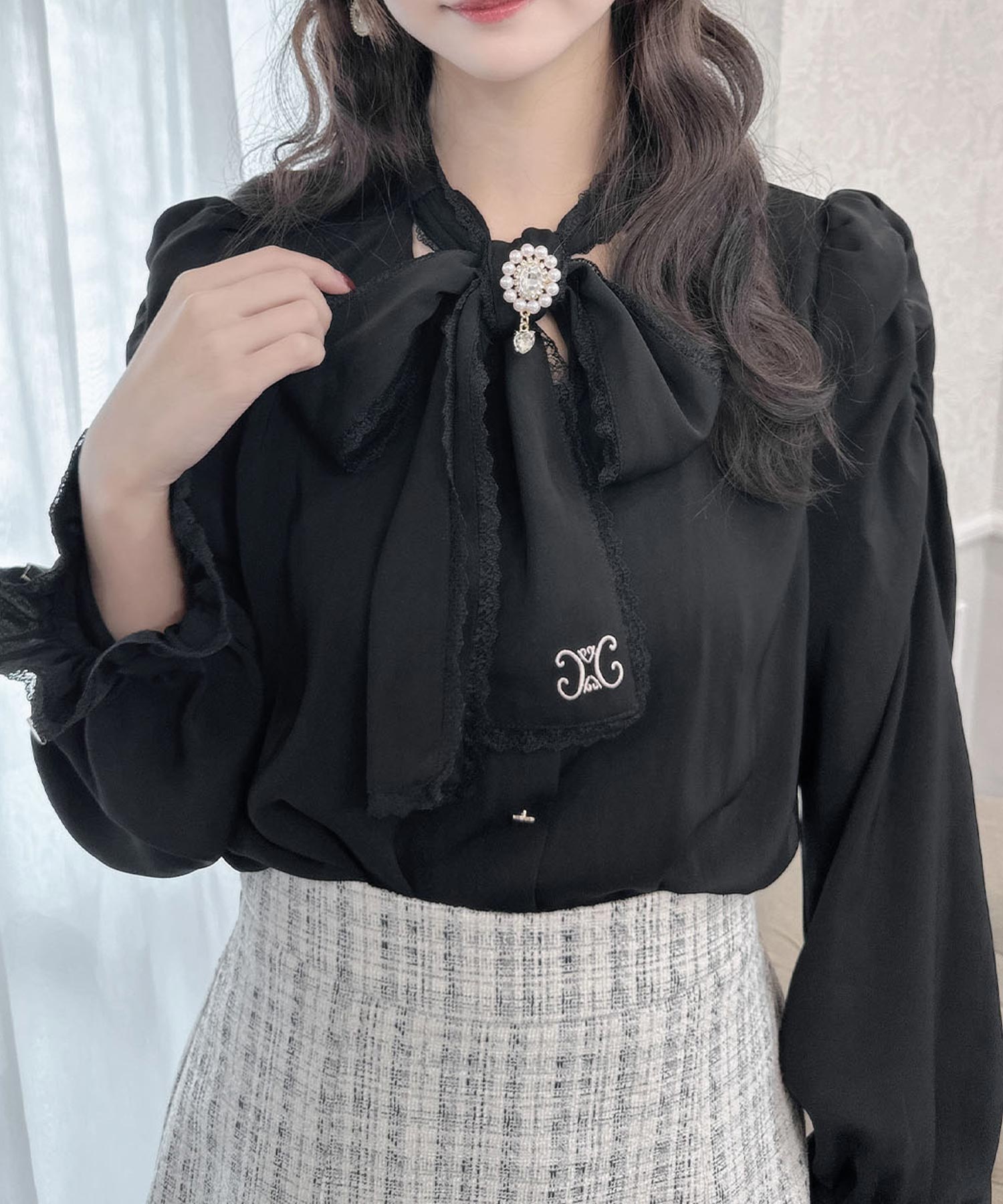 ワンポイントレースフリルブラウス | Rlab store