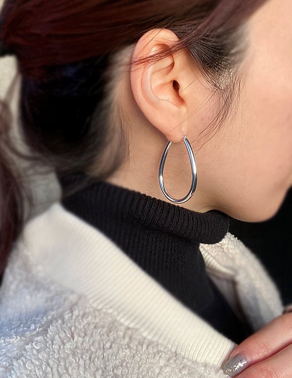 ドロップフープピアス SV925 – 金属アレルギー対応のアクセサリー