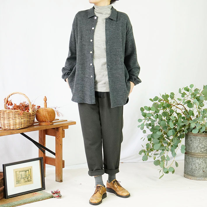 CLOSELY]リネンウール天竺シャツカーディガン | 森の8カテン rolca_shop