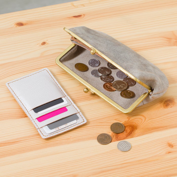 N25 レザーがま口ウォレット（クーズーストーン・大）