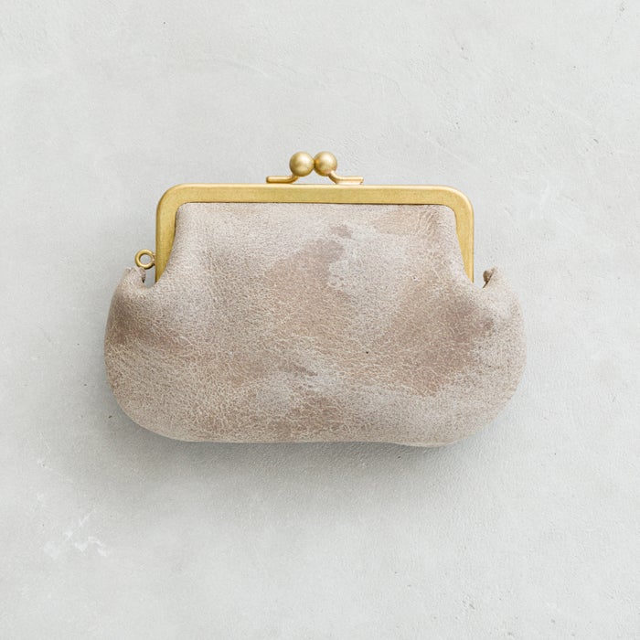 N25 レザーがま口ウォレット（クーズーストーン・中）