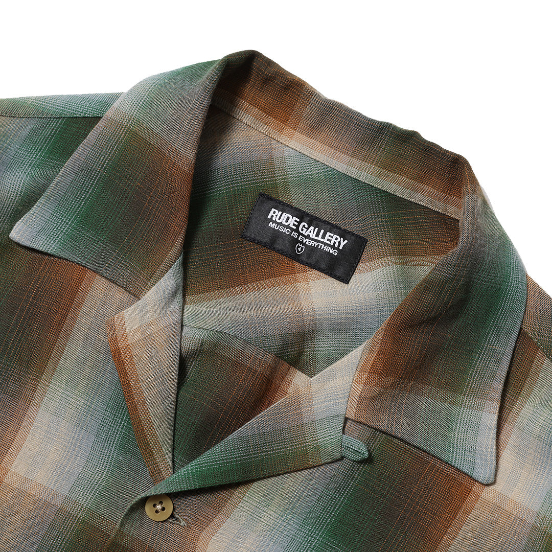 OMBRE CHECK OPEN COLLAR LS SHIRT – RUDE GALLERY OFFICIAL ONLINE SHOP