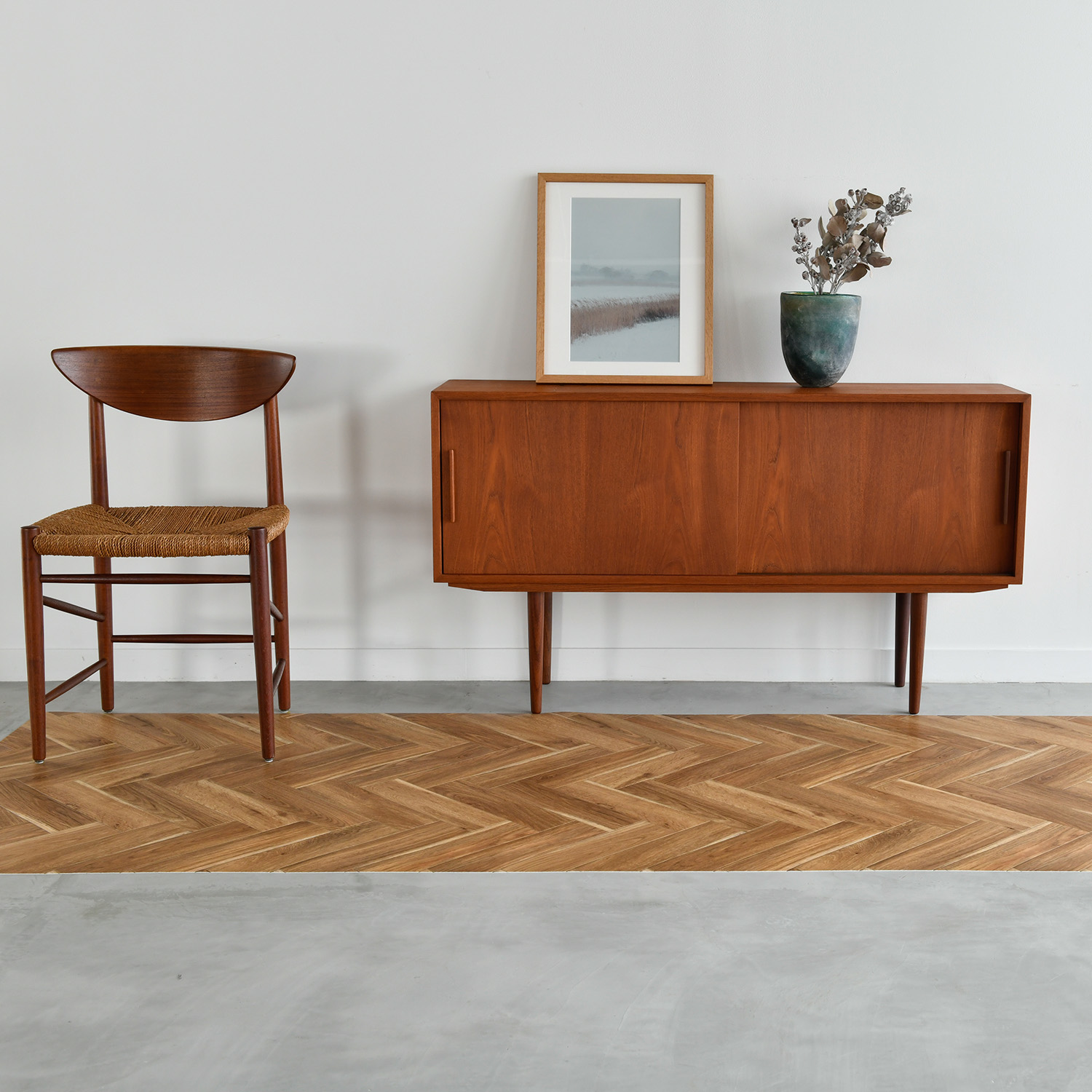 ヘリンボーン フロアマット オーク 92cm幅 | ラグリエ