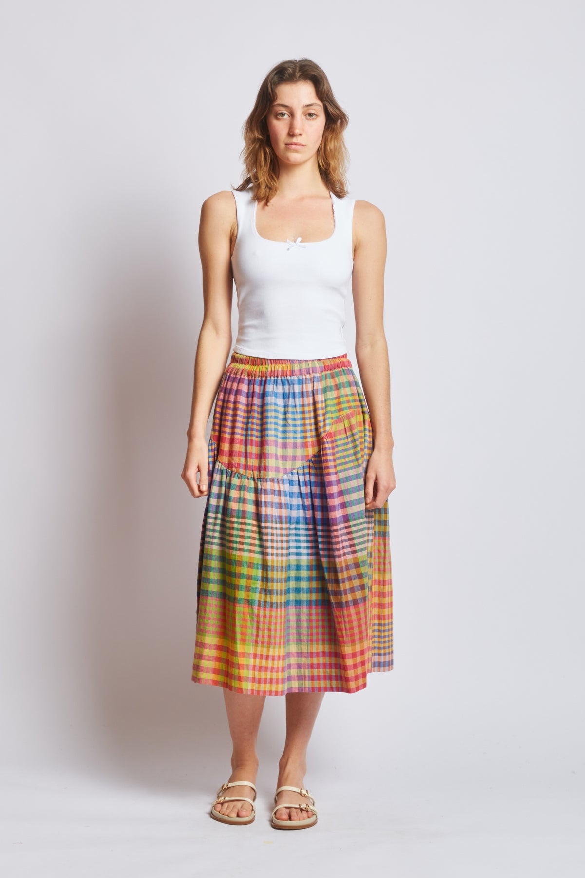 Buy WAVE SKIRT | POSTCARD CHEX – Rujuta Sheth