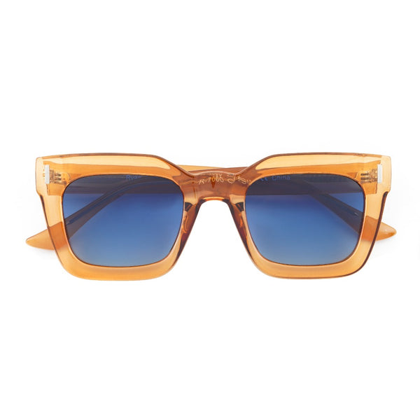 RYE | Transparent Tan | Blue Lens – Ryan Simkhai Eyeshop