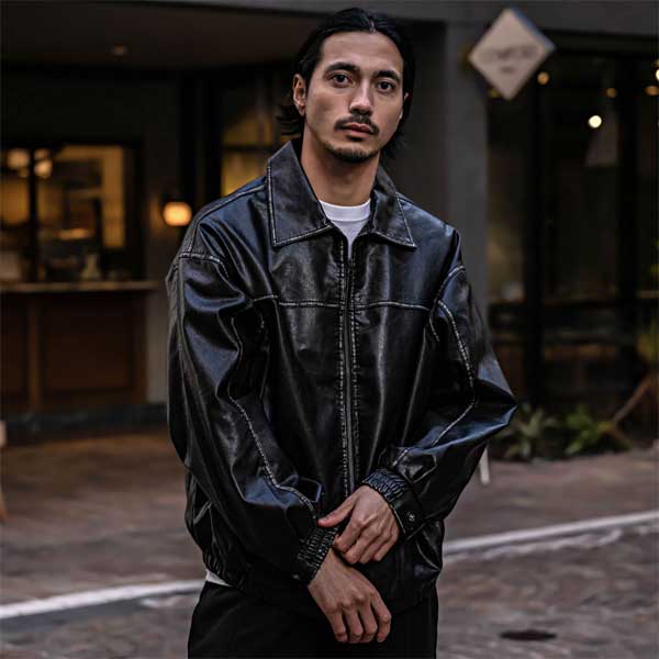 美品山羊革 freedomブラックレザーブレザー L S115959047 - ジャケット