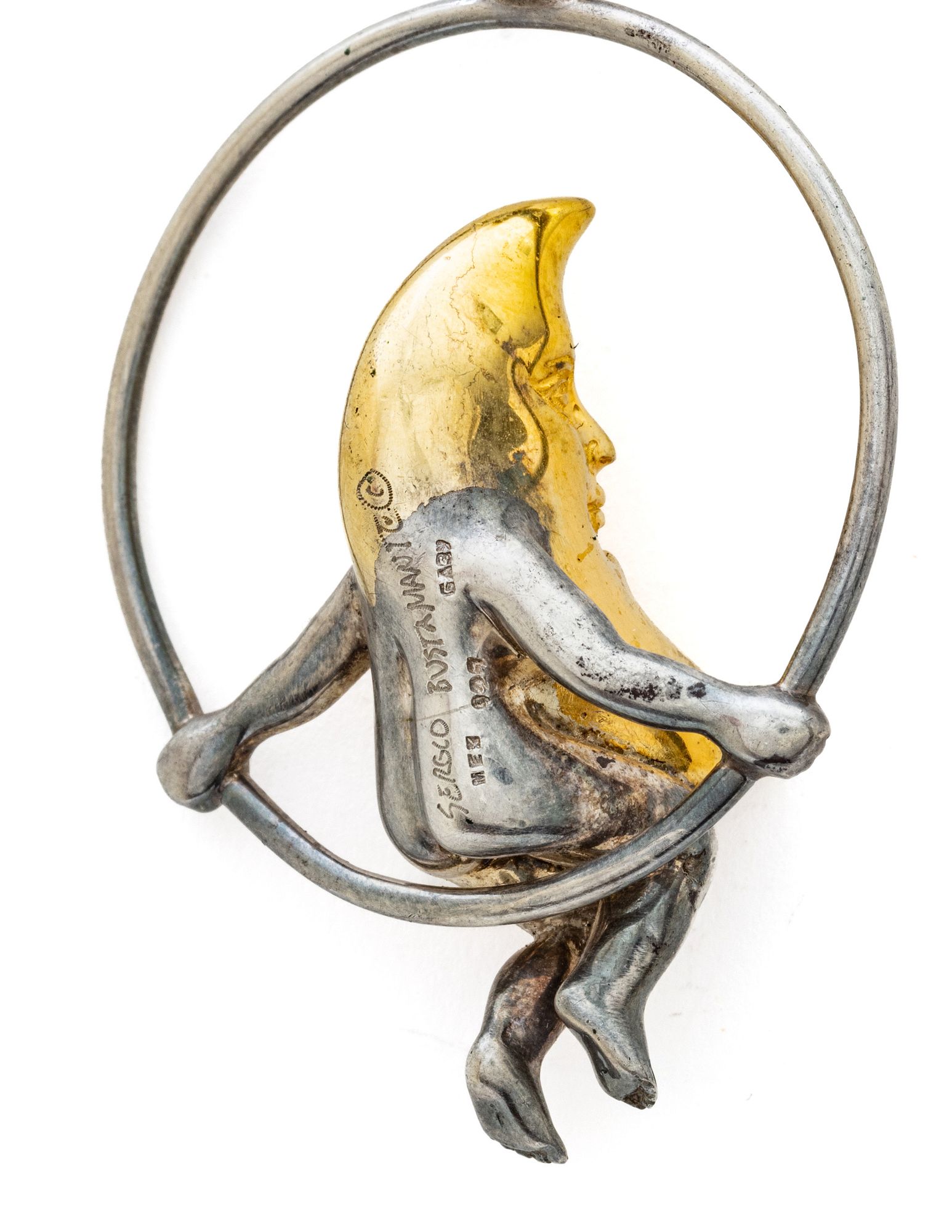 Sergio Bustamante (Mexican, B. 1949) Sterling Silver Sitting Moon