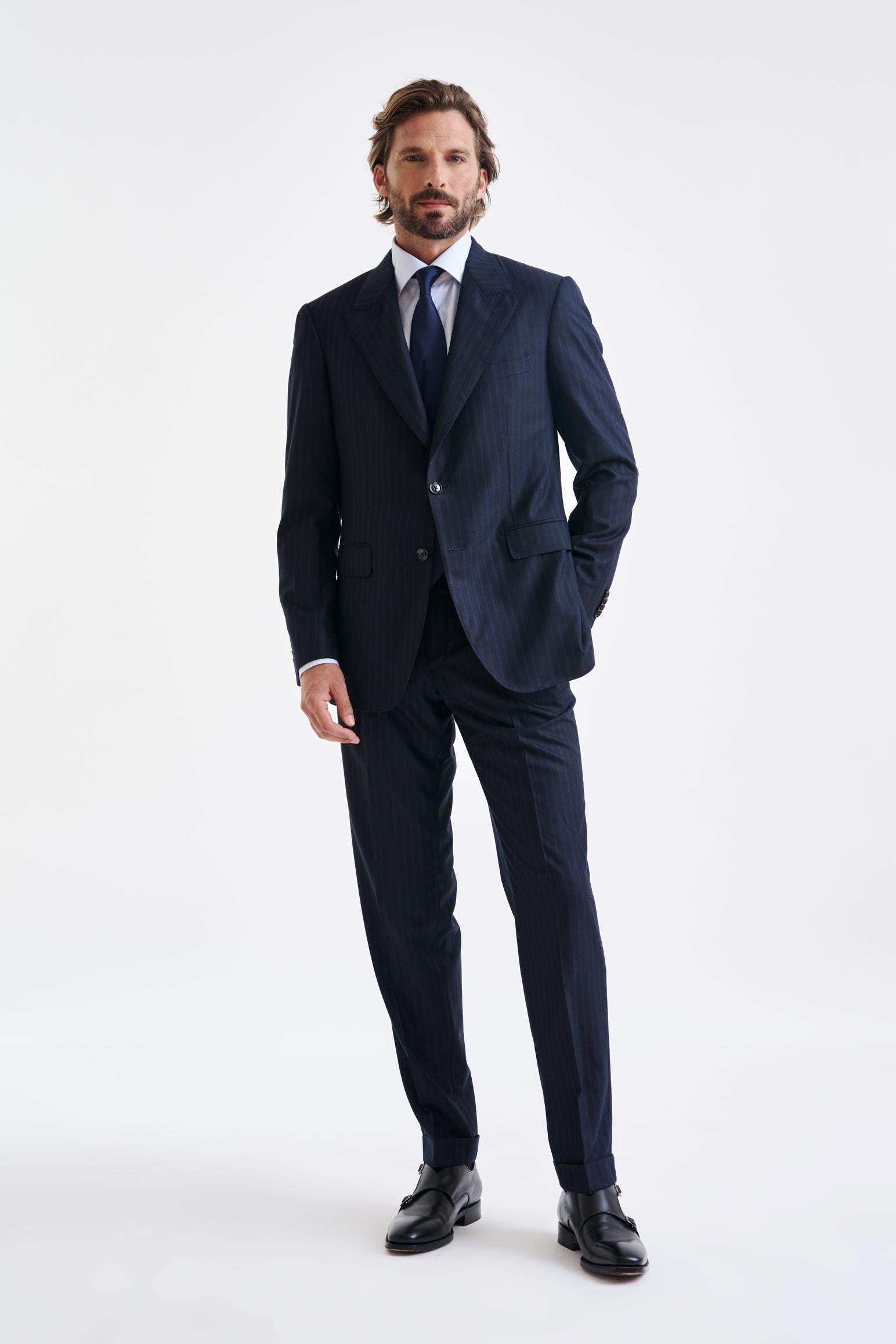 Dark Blue Super 180's Wool Soho Suit Royal Fanfare – Scabal