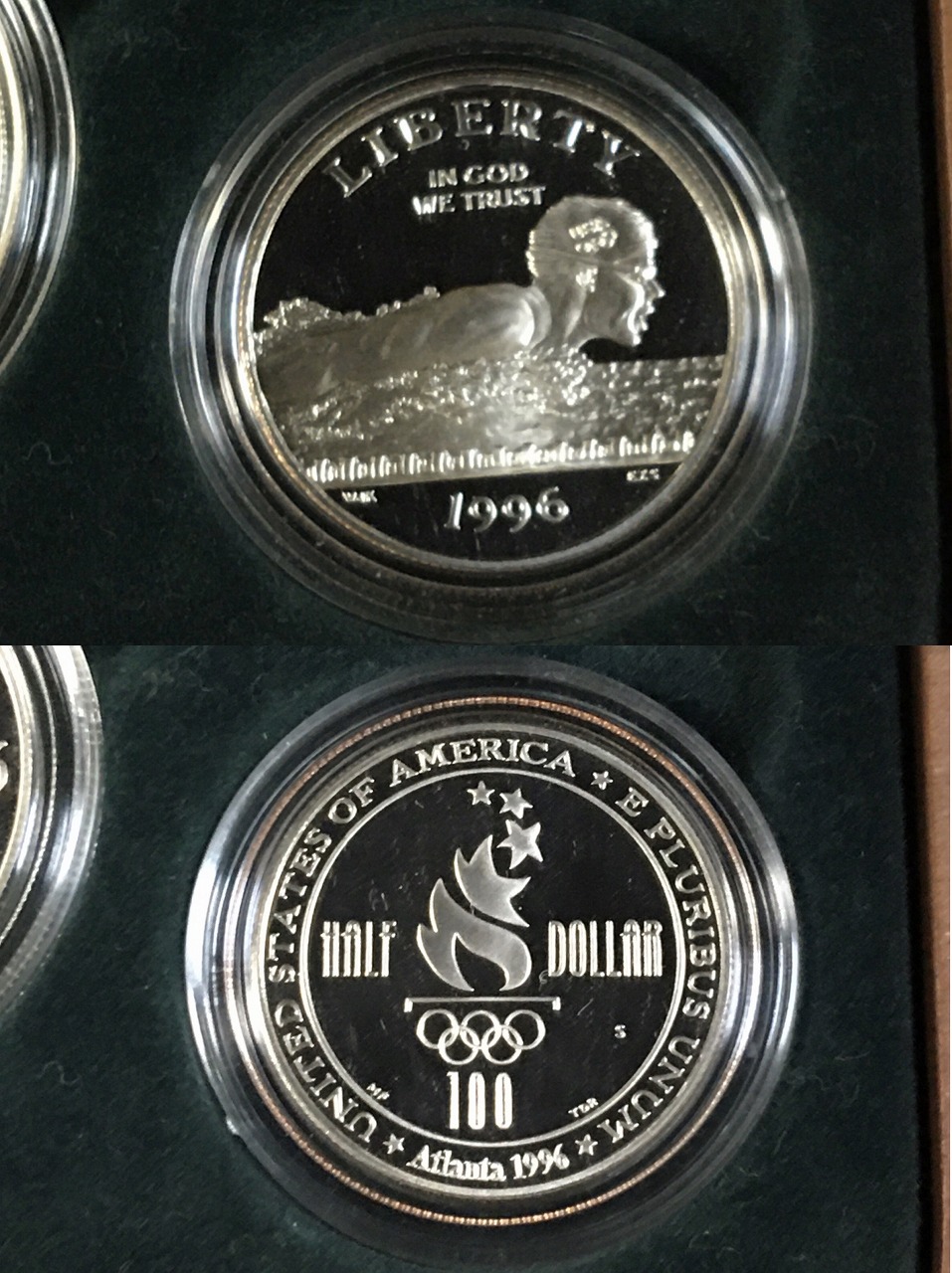 米国 1996年 アトランタオリンピック記念プルーフ金銀貨 4種セット 木