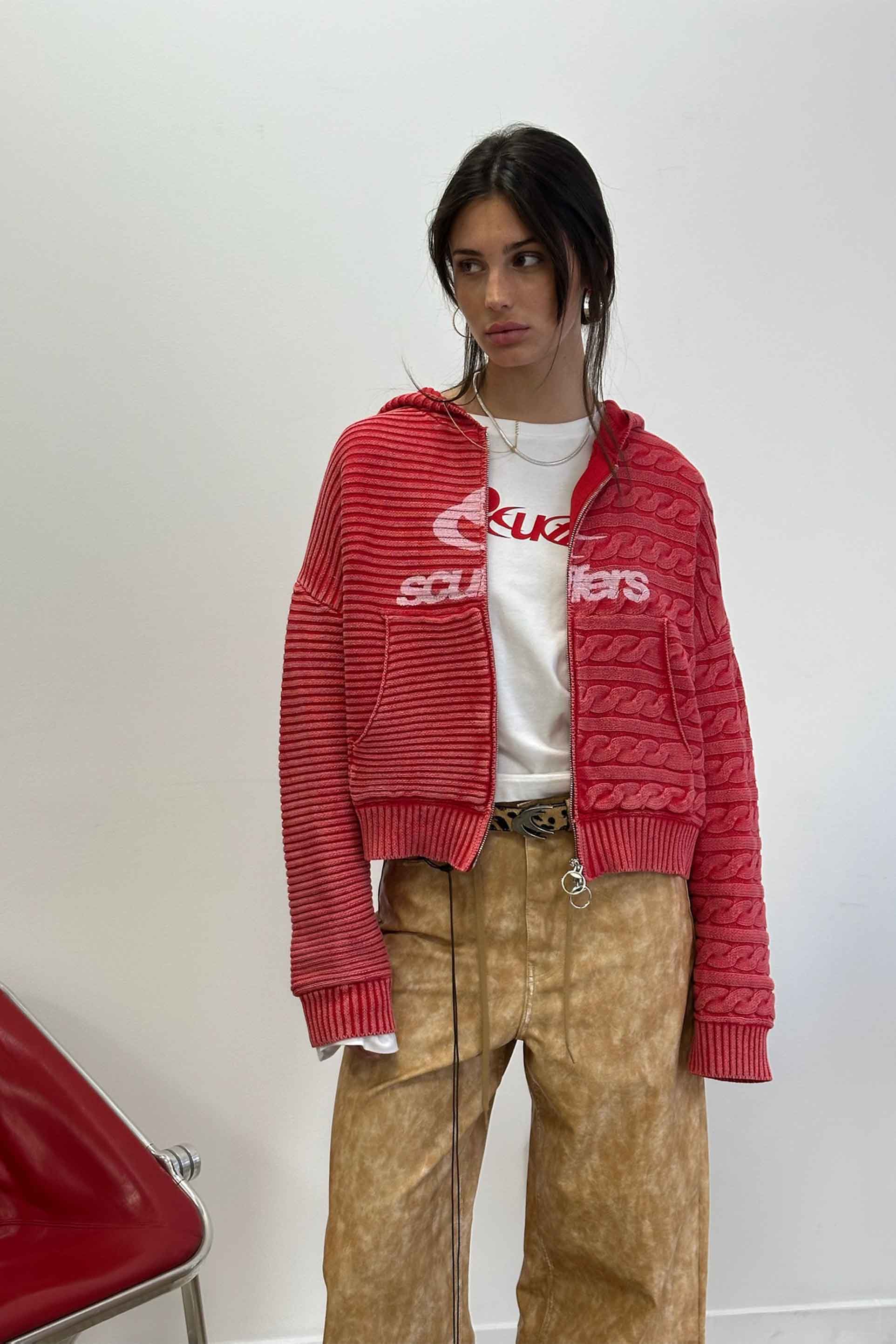 Frenchie Red Knit Zipper – Scuffers