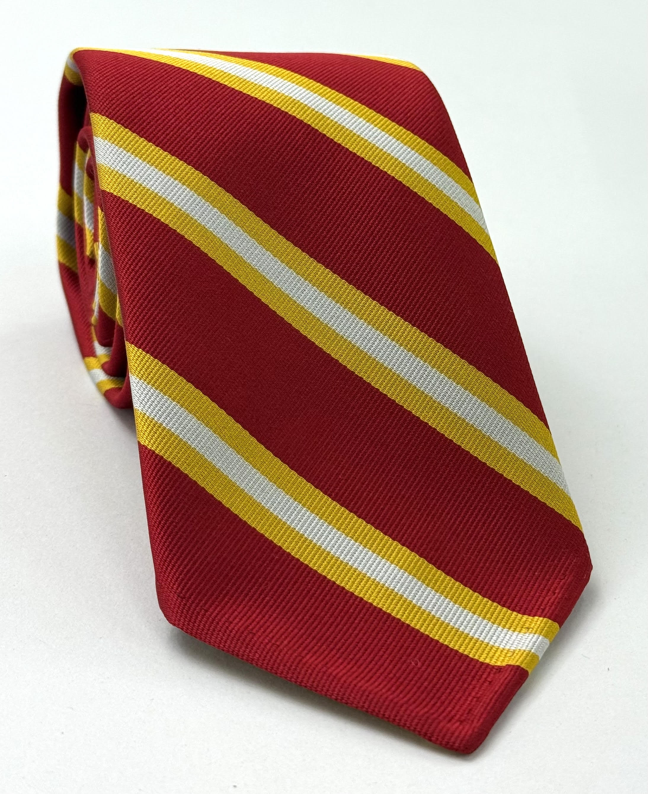 Yellow, White On Red US Army Corp of Engineers Silk Tie AMT-8