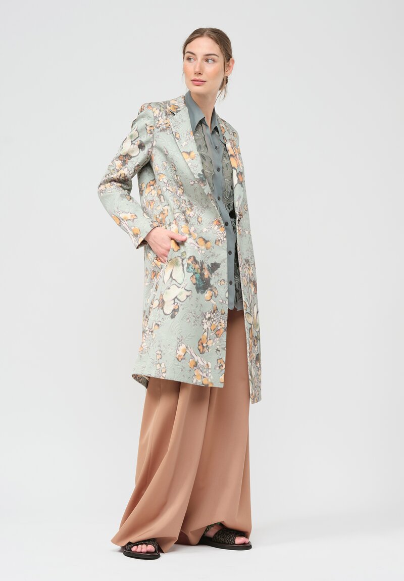 Dries Van Noten Floral Richy Coat in Green | Santa Fe Dry Goods